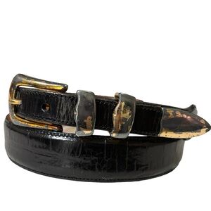 Martin Dingman Belt Black Alligator Grain Italian Calfskin Leather Men’s Size 38
